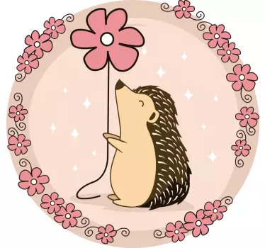 Baby t-shirt schattige egel met bloem - TenStickers
