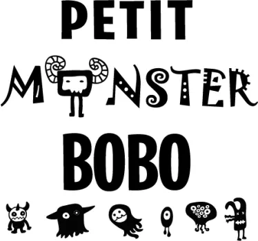 Baby t-shirt speelse monsterfamilie - TenStickers