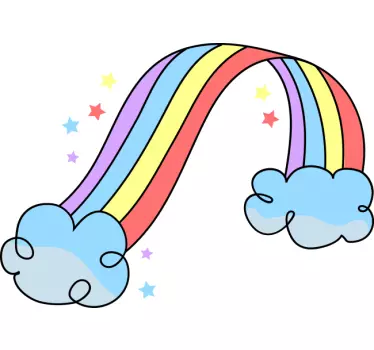 Baby t-shirt kleurrijke regenboogwolken - TenStickers