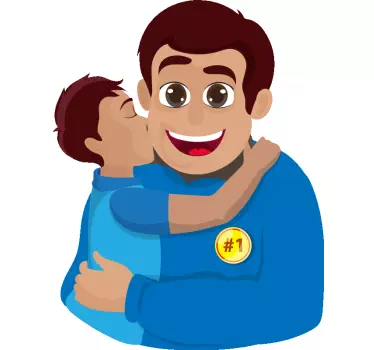 T-shirt vaders en zonen blije vader omarmt zoon - TenStickers