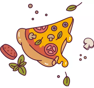 Vaders en zonen tshirts Pizza en pedazo en cartoon - TenStickers