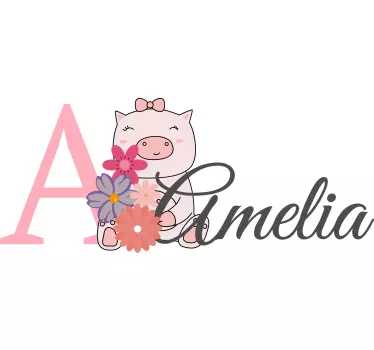 Baby t-shirt schattig varkentje gepersonaliseerde outfit - TenStickers