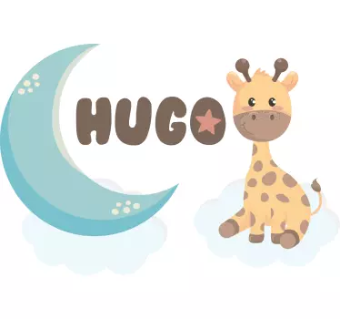 Baby t-shirt schattige giraffe en maan - TenStickers