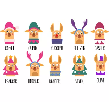 Rendier karakters t-shirt vaders en zonen - TenStickers