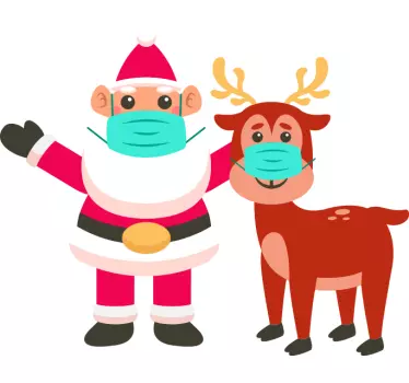 Feestelijk kerstmannen rendier duo t-shirt vaders en zonen - TenStickers