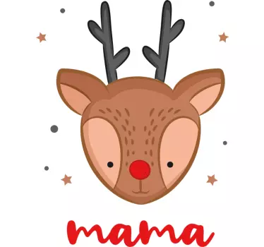Aanpasbare rendier kerst hoodie met naam - TenStickers