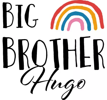 Broers T-shirt met naam en regenboog - TenStickers