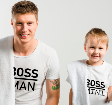 Baas man en baas minni t-shirt vaders en zonen - TenStickers