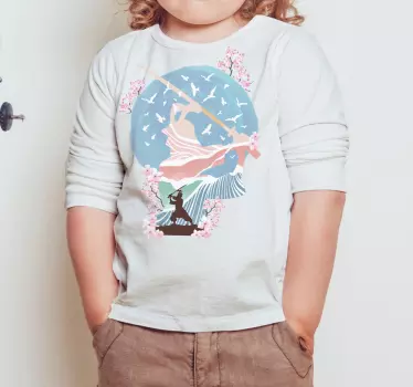Baby t-shirt betoverend bloemig samurai thema - TenStickers