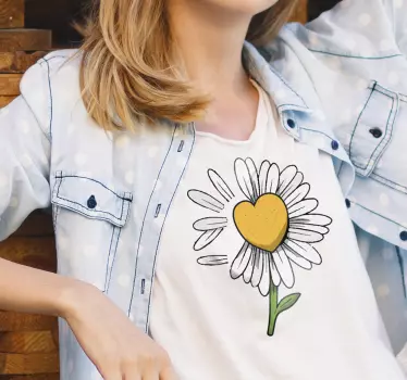 Baby t-shirt daisy bloemenhart - TenStickers