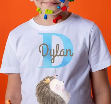 Baby t-shirt dylan met egeltjeskroon - TenStickers