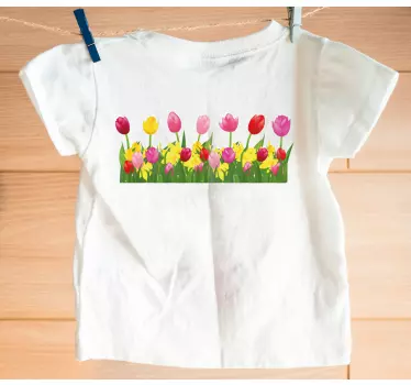Baby t-shirt kleurrijke bloemenarrangement - TenStickers