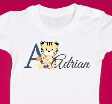 Baby t-shirt met een gepersonaliseerd tijger thema - TenStickers
