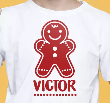 Baby t-shirt peperkoekfiguur met naam - TenStickers