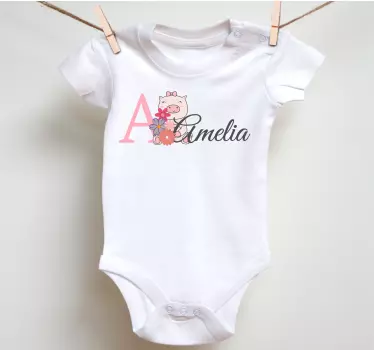 Baby t-shirt schattig varkentje gepersonaliseerde outfit - TenStickers