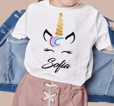 Baby t-shirt schattige eenhoorn gepersonaliseerd - TenStickers