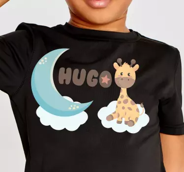 Baby t-shirt schattige giraffe en maan - TenStickers