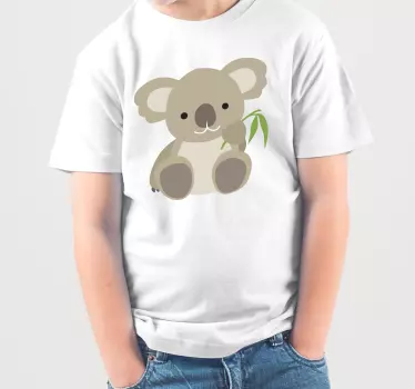 Baby t-shirt schattige koala met blad - TenStickers