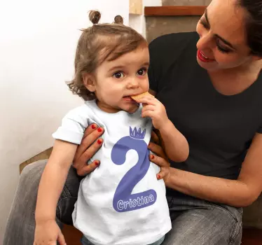 Baby t-shirt vieren 2e verjaardag - TenStickers