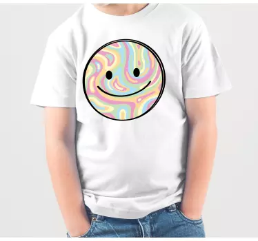 Baby t-shirt vrolijk kleurrijk gezicht - TenStickers