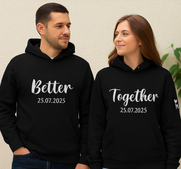 Beter samen aangepaste datum hoodie - TenStickers