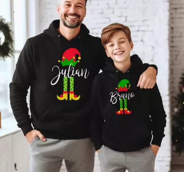Elfenfamilie Kerst hoodie - TenStickers