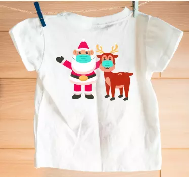 Feestelijk kerstmannen rendier duo t-shirt vaders en zonen - TenStickers