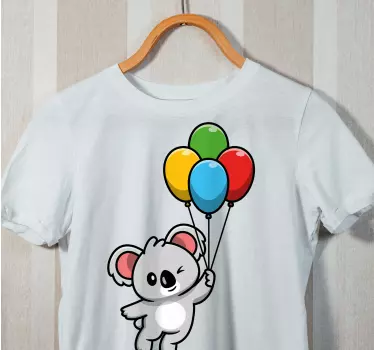 Kinder t-shirt Grijze koala met ballon - TenStickers