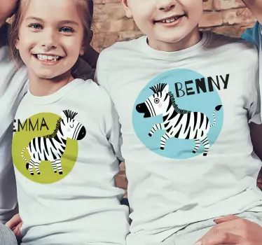 Kinderen t-shirt schattige zebra figuren - TenStickers