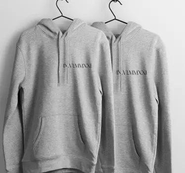 Liefdes datum romeinse cijfers hoodies koppels - TenStickers