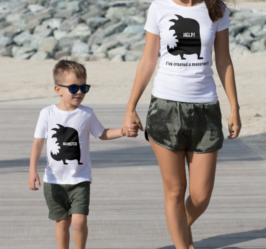 Moeders en dochters t-shirts Familie de monstruos - TenStickers