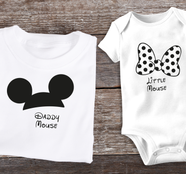 Papa en kleine muis t-shirt vaders en zonen - TenStickers