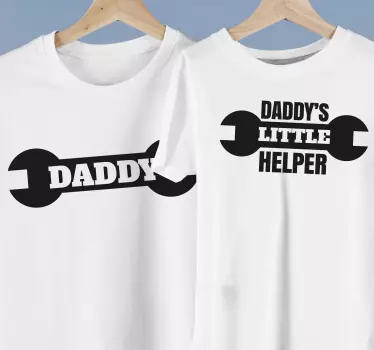 Papa's kleine helper t-shirt vaders en zonen - TenStickers