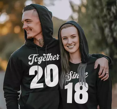 Samen aangepaste Koppels hoodies - TenStickers