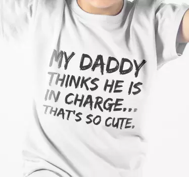 T-shirt baby Mijn vader denkt dat hij de baas is - TenStickers