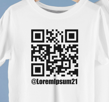 T-shirt met naam monokleurige instagram qr-code - TenStickers