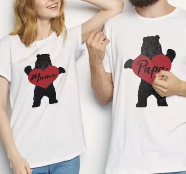 T-shirt moeders en dochters schattige beer liefde - TenStickers