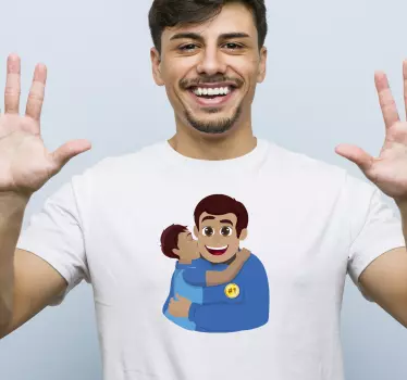 T-shirt vaders en zonen blije vader omarmt zoon - TenStickers