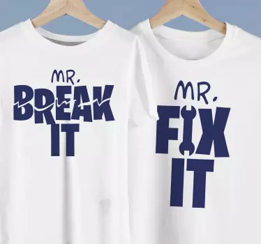 T-shirt vaders en zonen fix it bericht - TenStickers