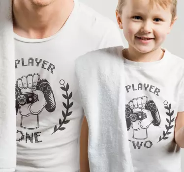 T-shirt vaders en zonen gamer duo kleding - TenStickers