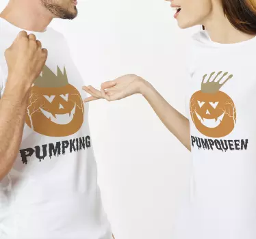T-shirt vaders en zonen pompoen koning koppel - TenStickers