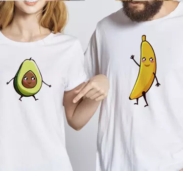 T-shirt vaders en zonen schattige avocado banaan set - TenStickers