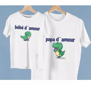 T-shirt vaders en zonen schattige dino liefde - TenStickers