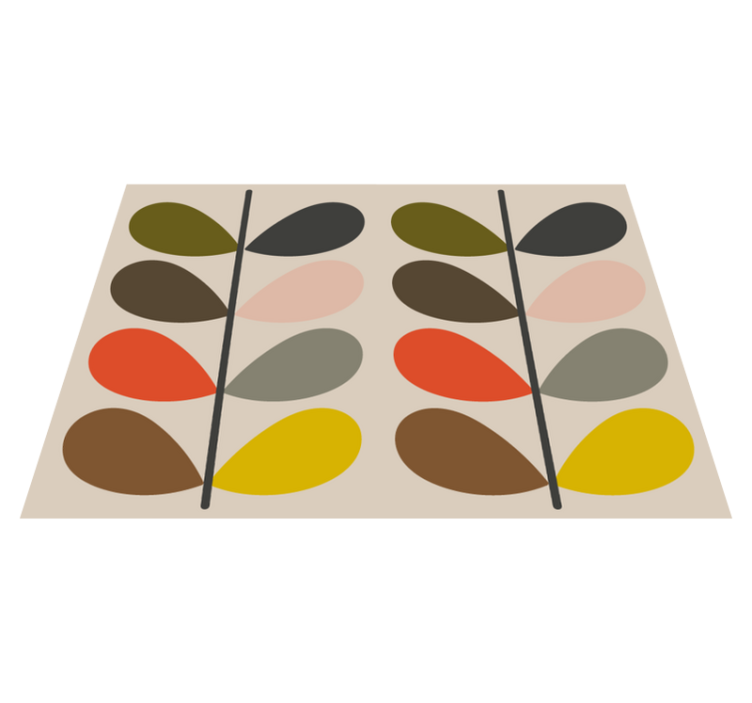 Abstracte bladvormen vinyl tapijt modern - TenStickers