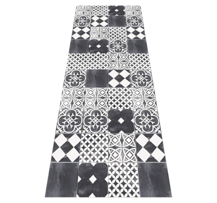 Cement ardesia vinyl tapijt keuken - TenStickers