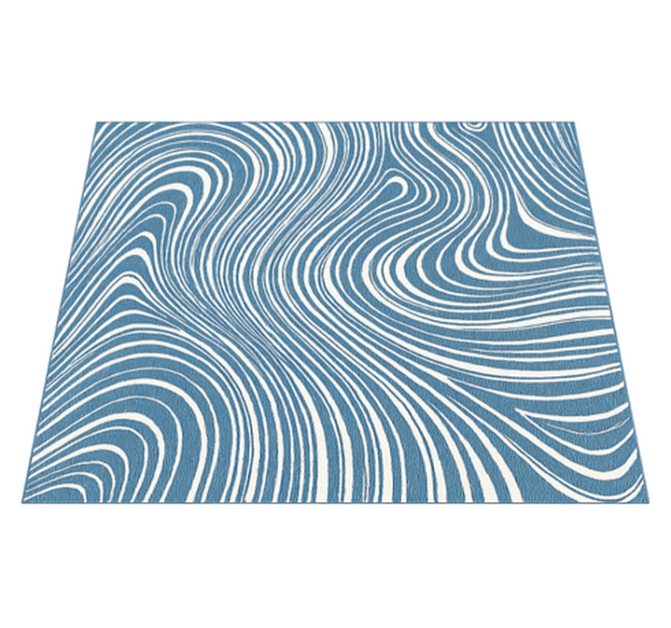 Abstracte blauwe golven vinyl tapijt buitenshuis - TenStickers