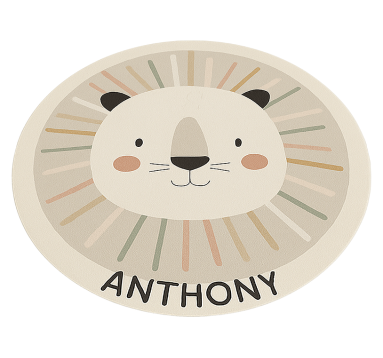 Aangepaste beige leeuw vinyl tapijt meer kinderen - TenStickers