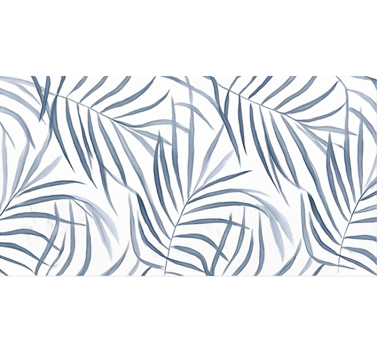 Dunne bladeren ontwerp vinyl tapijt blauw - TenStickers