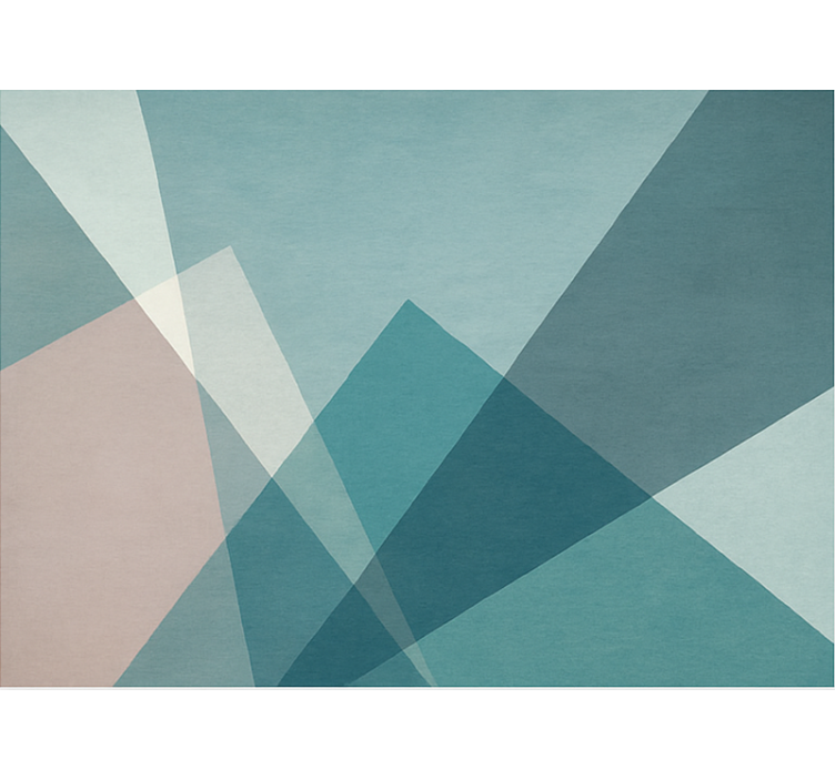 Geometrisch abstract ontwerp vinyl tapijt blauw - TenStickers