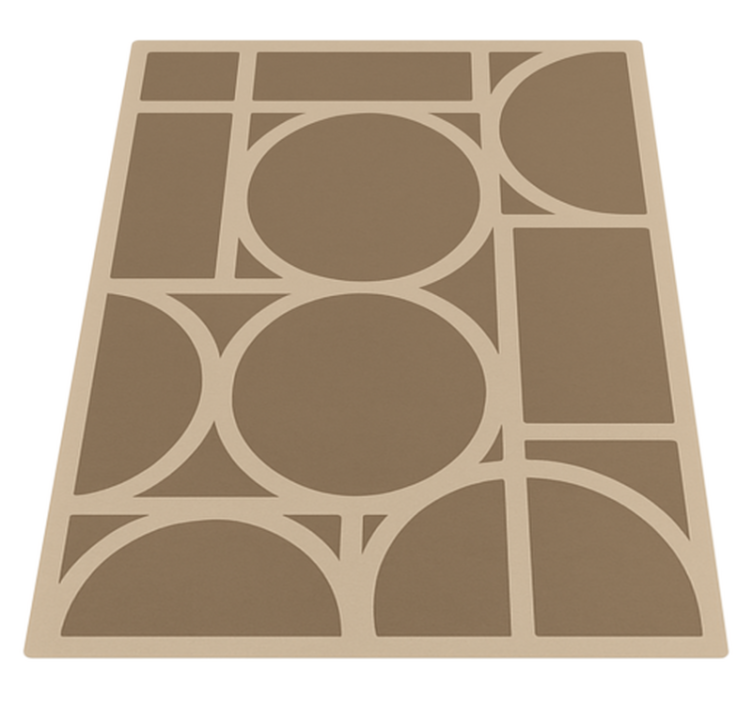 Beige geometrisch ontwerp vinyl tapijt vierkant - TenStickers